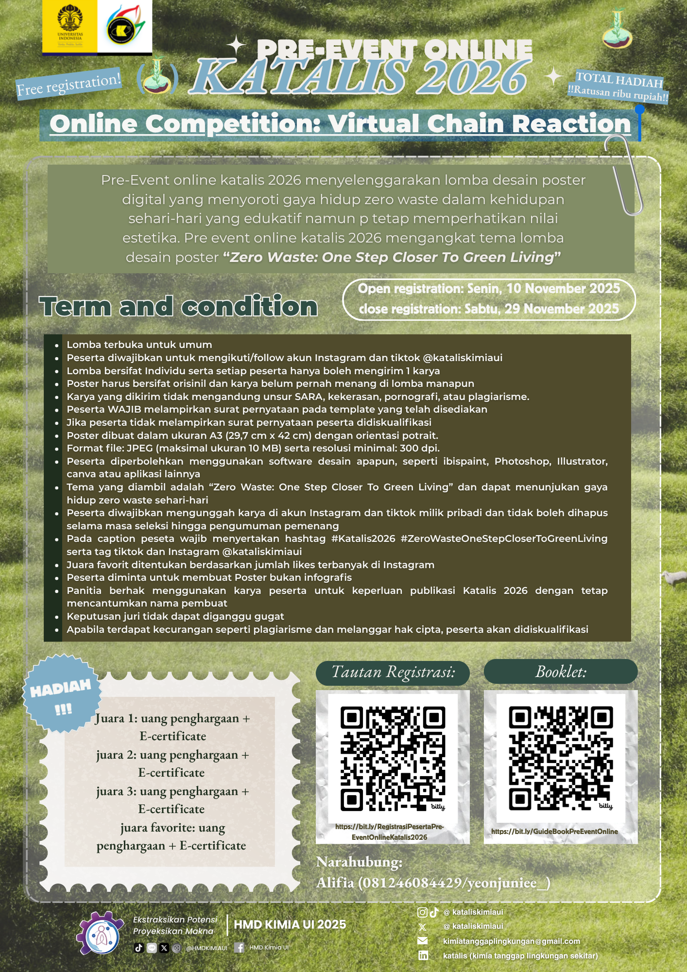 PRE EVENT ONLINE KATALIS 2026 COMPETITION: VIRTUAL CHAIN REACTIONÂ