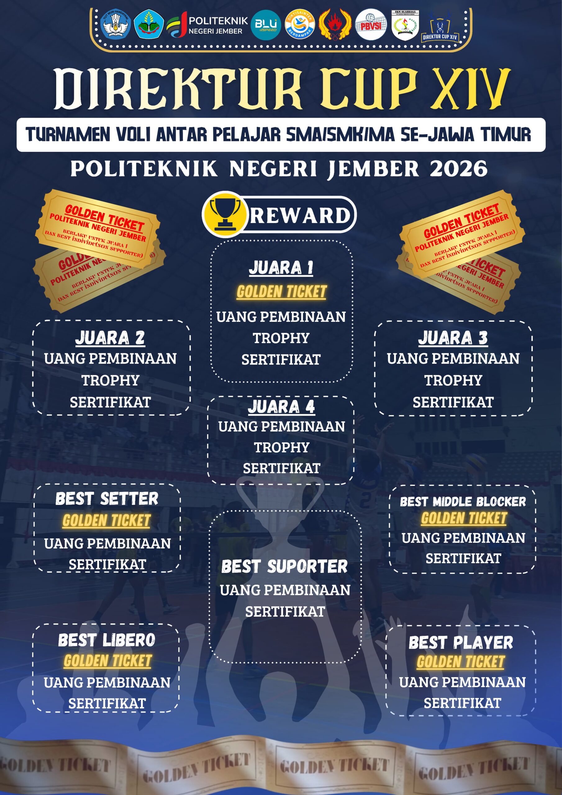 DIREKTUR CUP XIV TURNAMEN VOLI ANTAR PELAJAR SMA/SMK/MA SE-JAWA TIMUR